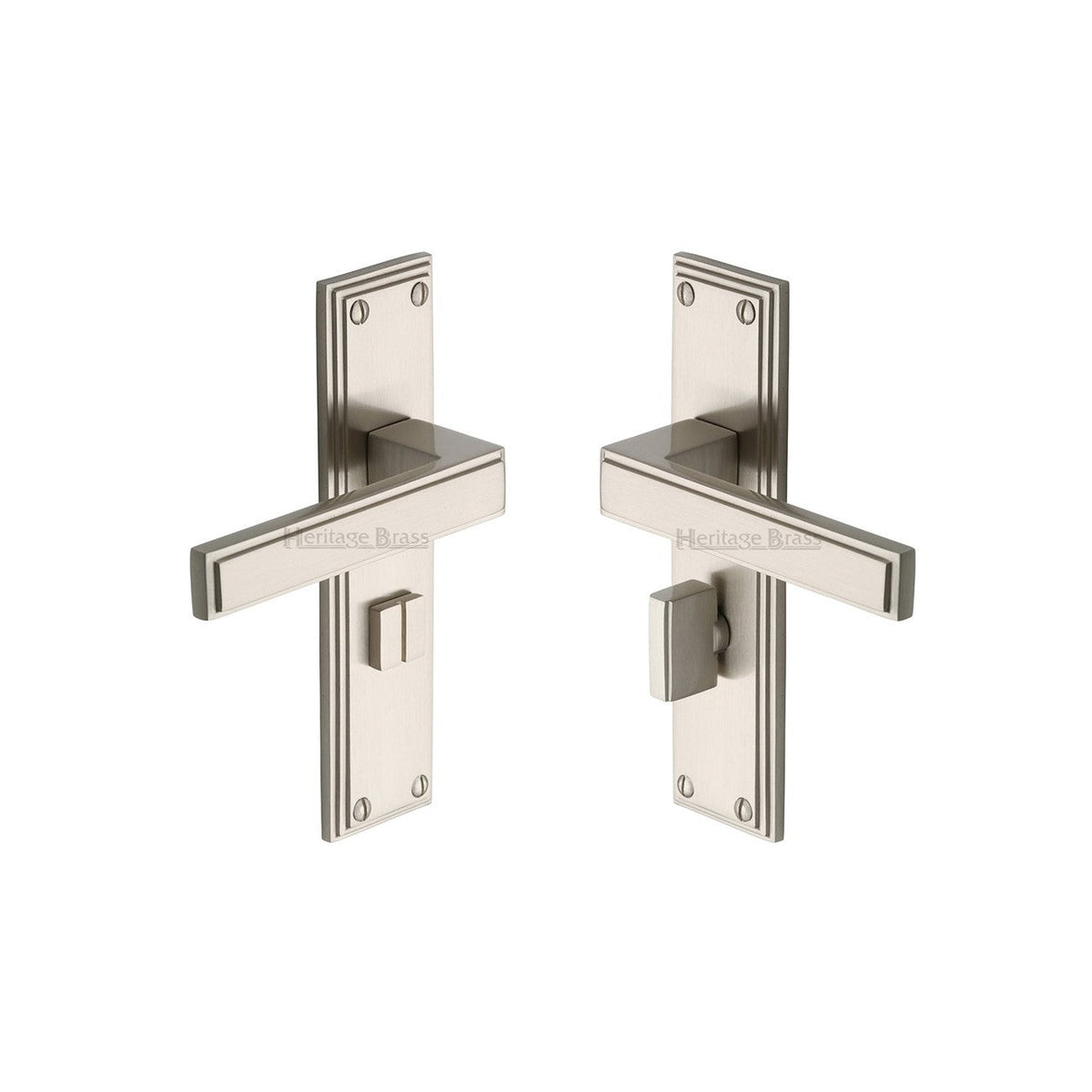 Atlantis Door Handle on Plate by M Marcus - Heritage Brass