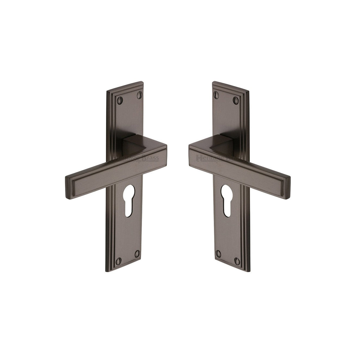 Atlantis Door Handle on Plate by M Marcus - Heritage Brass