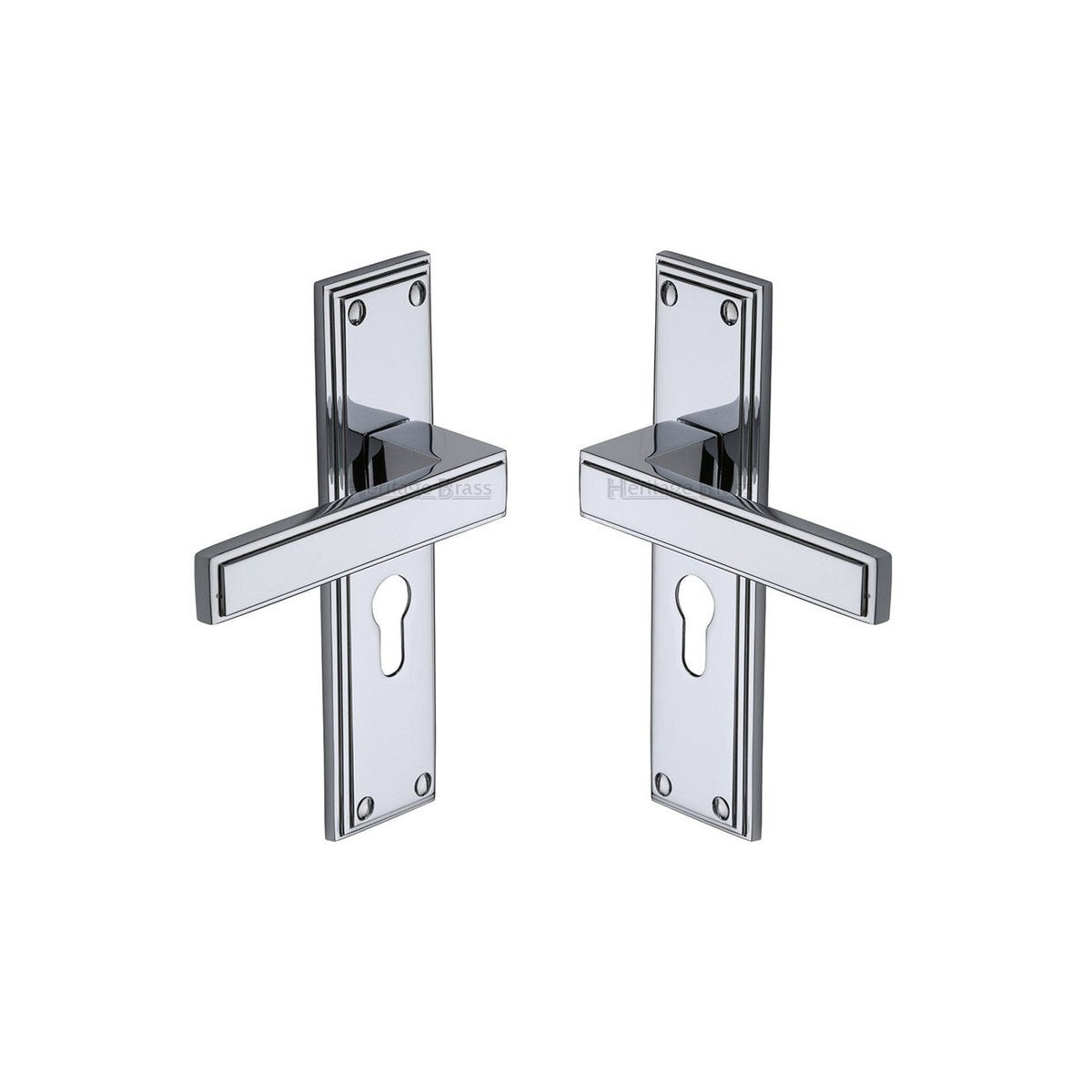 Atlantis Door Handle on Plate by M Marcus - Heritage Brass