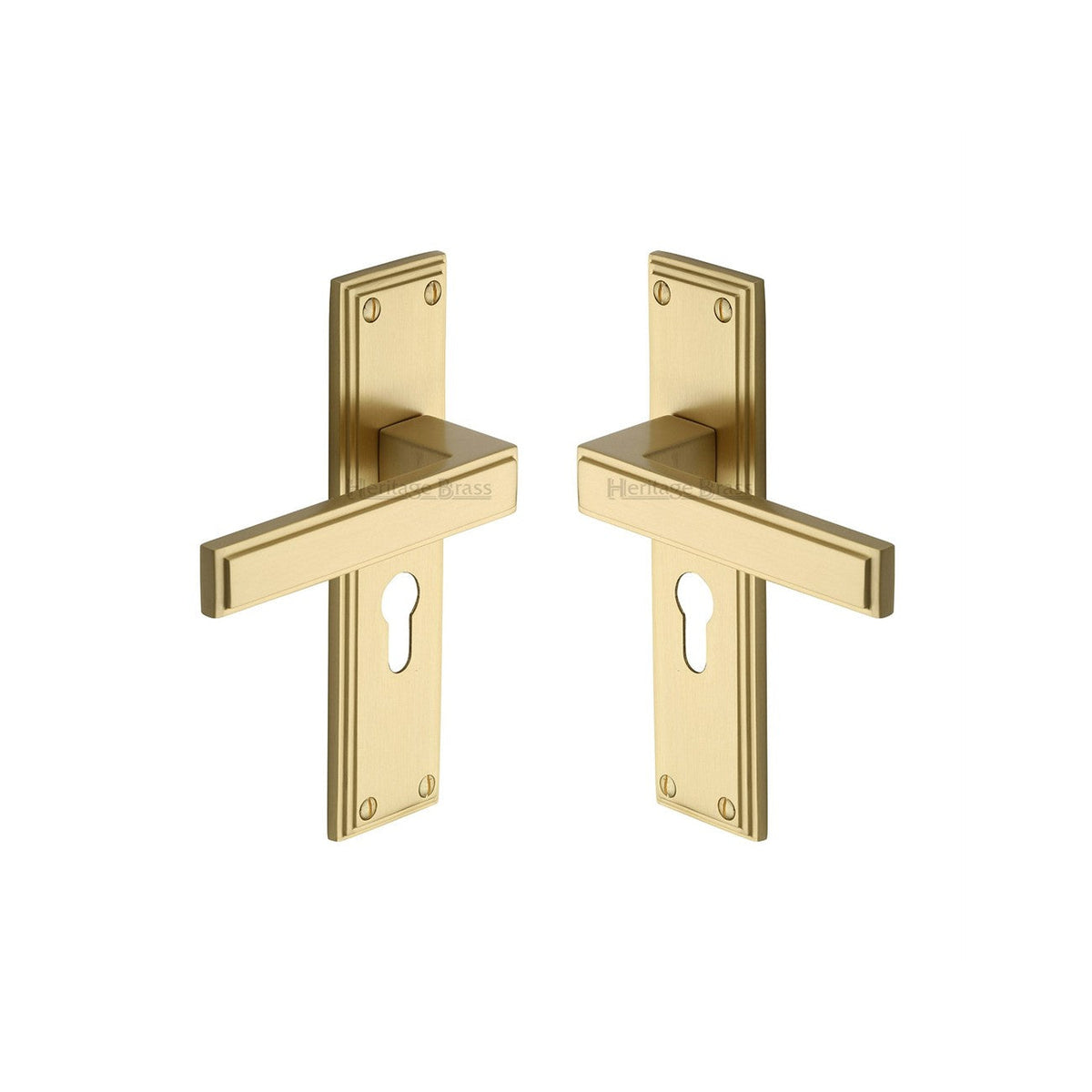 Atlantis Door Handle on Plate by M Marcus - Heritage Brass