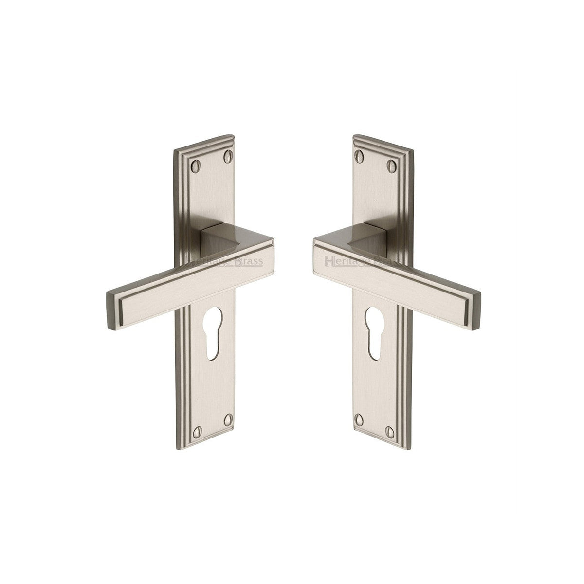 Atlantis Door Handle on Plate by M Marcus - Heritage Brass
