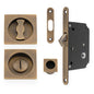 Alexander & Wilks Sliding Door Lock Set - Square Roses - Radius Forend & Strike by Alexander & Wilks