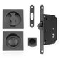 Alexander & Wilks Sliding Door Lock Set - Square Roses - Radius Forend & Strike by Alexander & Wilks