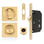 Alexander & Wilks Sliding Door Lock Set - Square Roses - Radius Forend & Strike by Alexander & Wilks