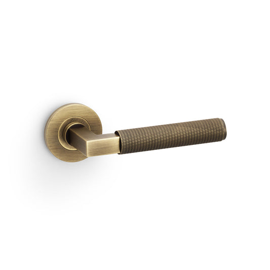 Alexander & Wilks Hurricane Knurled Lever on Round Rose by Alexander & Wilks