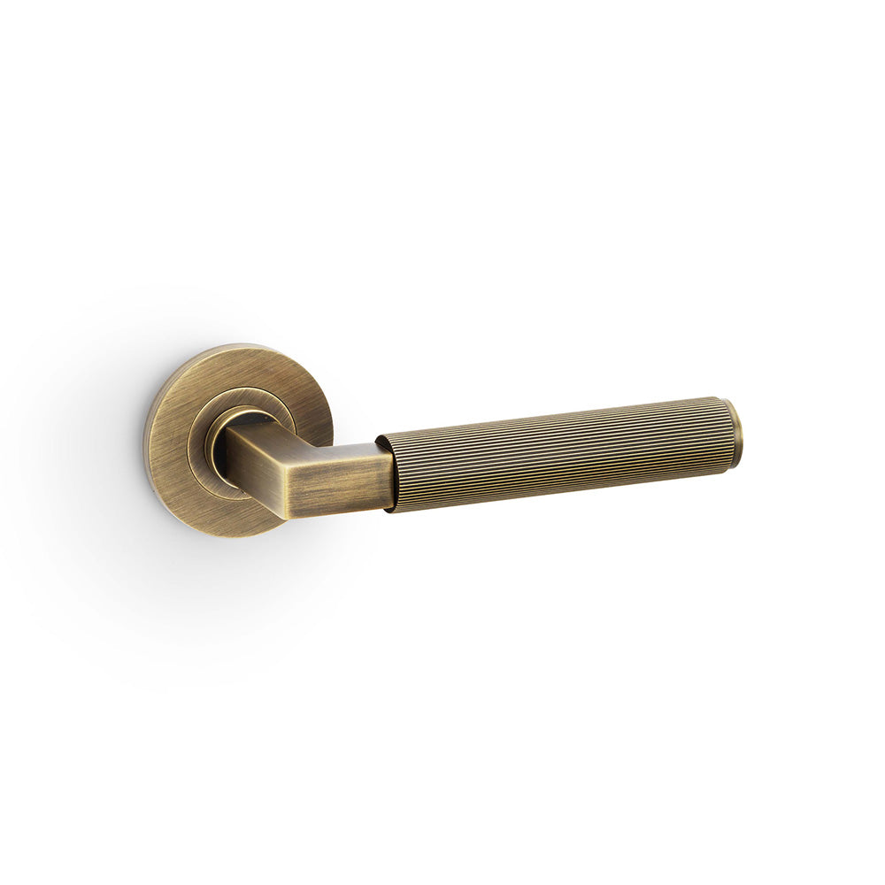 Alexander & Wilks Hurricane Reeded Lever on Round Rose by Alexander & Wilks