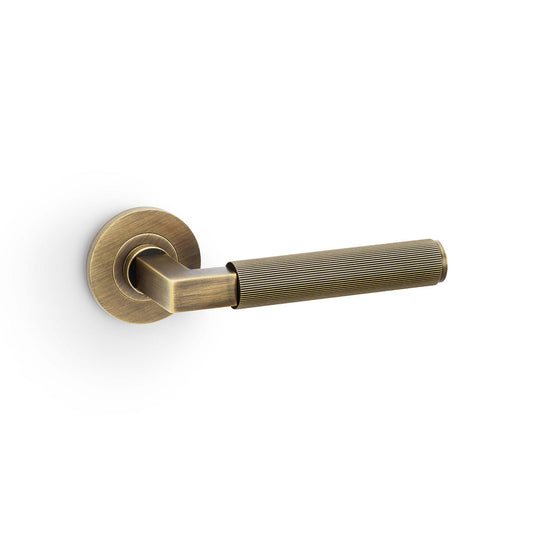 Alexander & Wilks Hurricane Reeded Lever on Round Rose by Alexander & Wilks