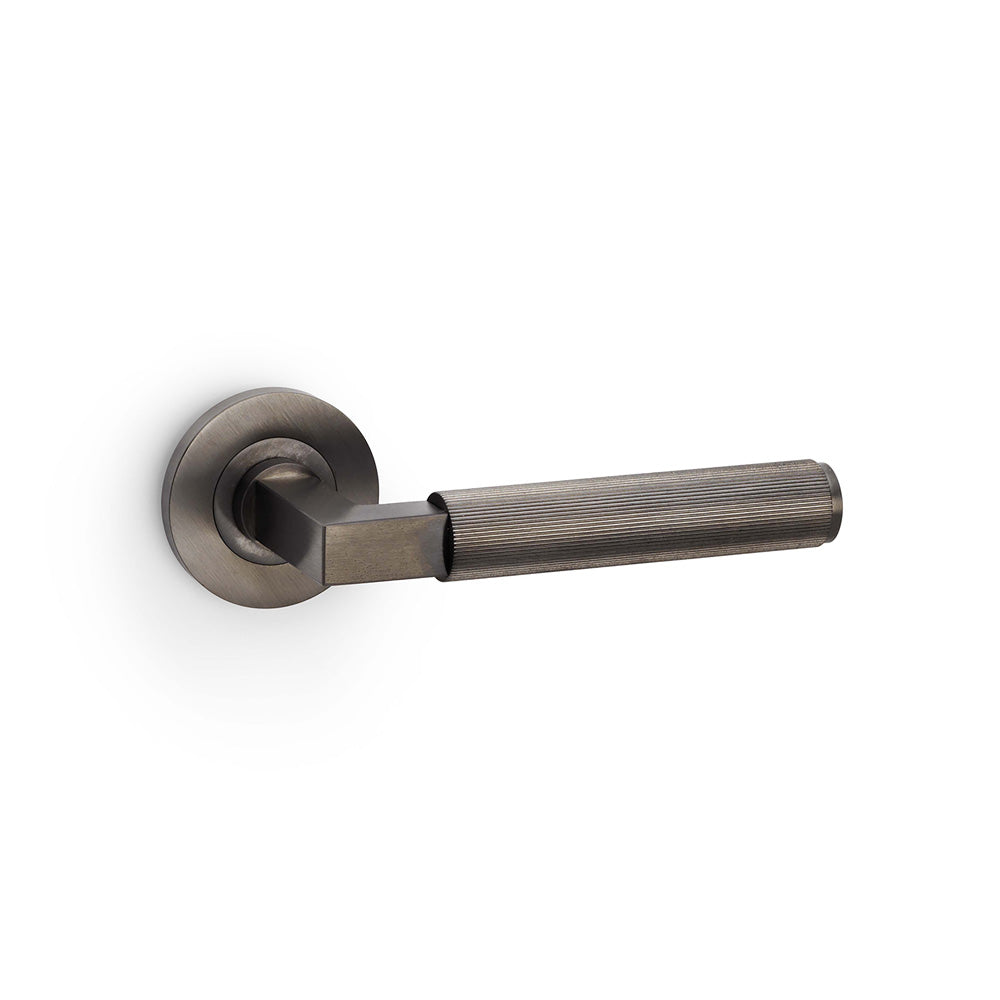 Alexander & Wilks Hurricane Reeded Lever on Round Rose by Alexander & Wilks