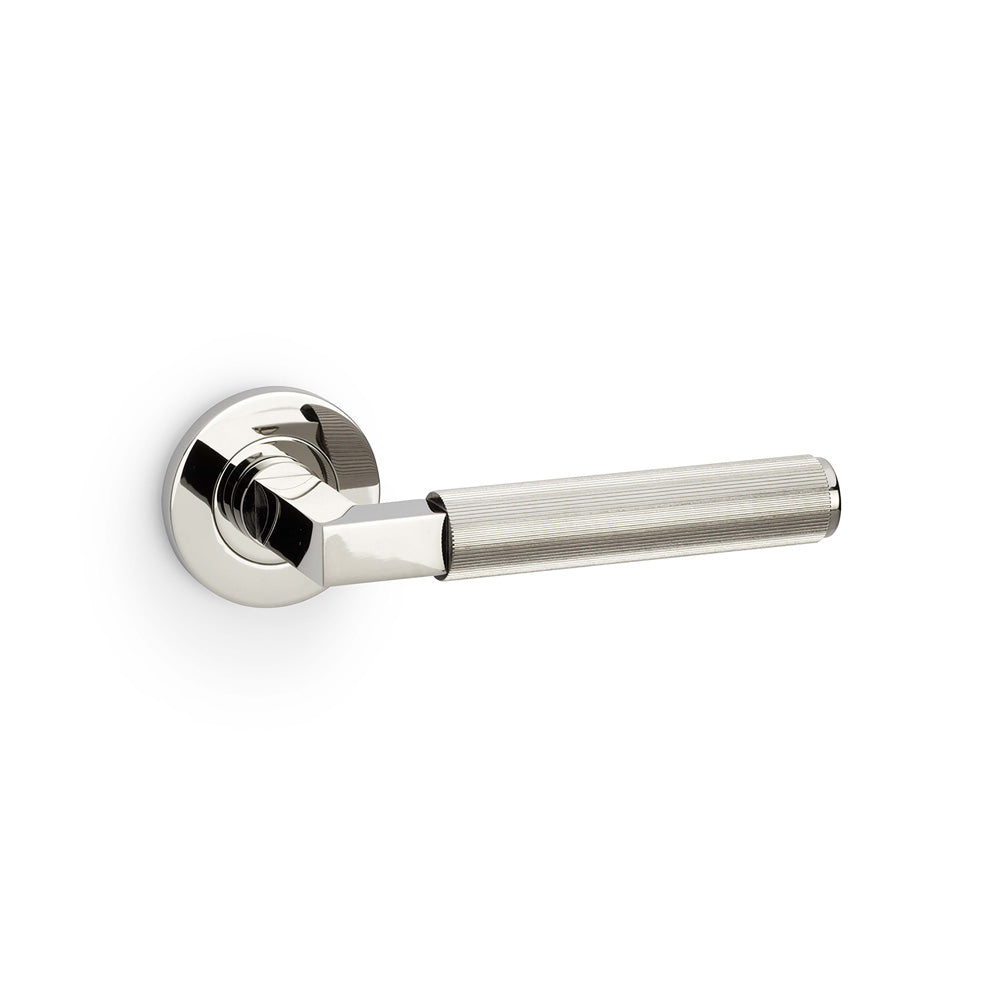 Alexander & Wilks Hurricane Reeded Lever on Round Rose by Alexander & Wilks