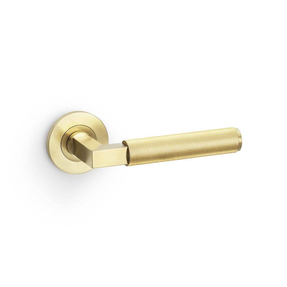 Alexander & Wilks Hurricane Reeded Lever on Round Rose by Alexander & Wilks