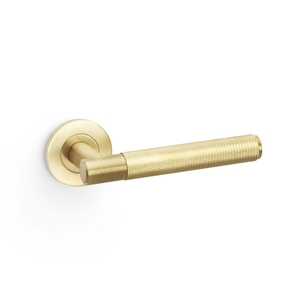 Alexander & Wilks Spitfire Knurled Lever on Round Rose by Alexander & Wilks