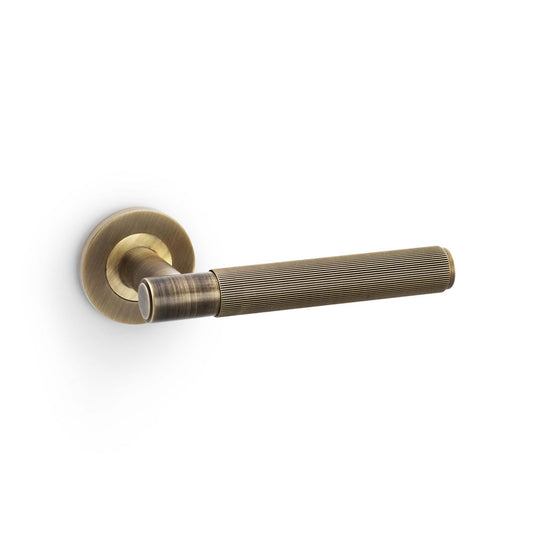 Alexander & Wilks Spitfire Reeded Lever on Round Rose by Alexander & Wilks