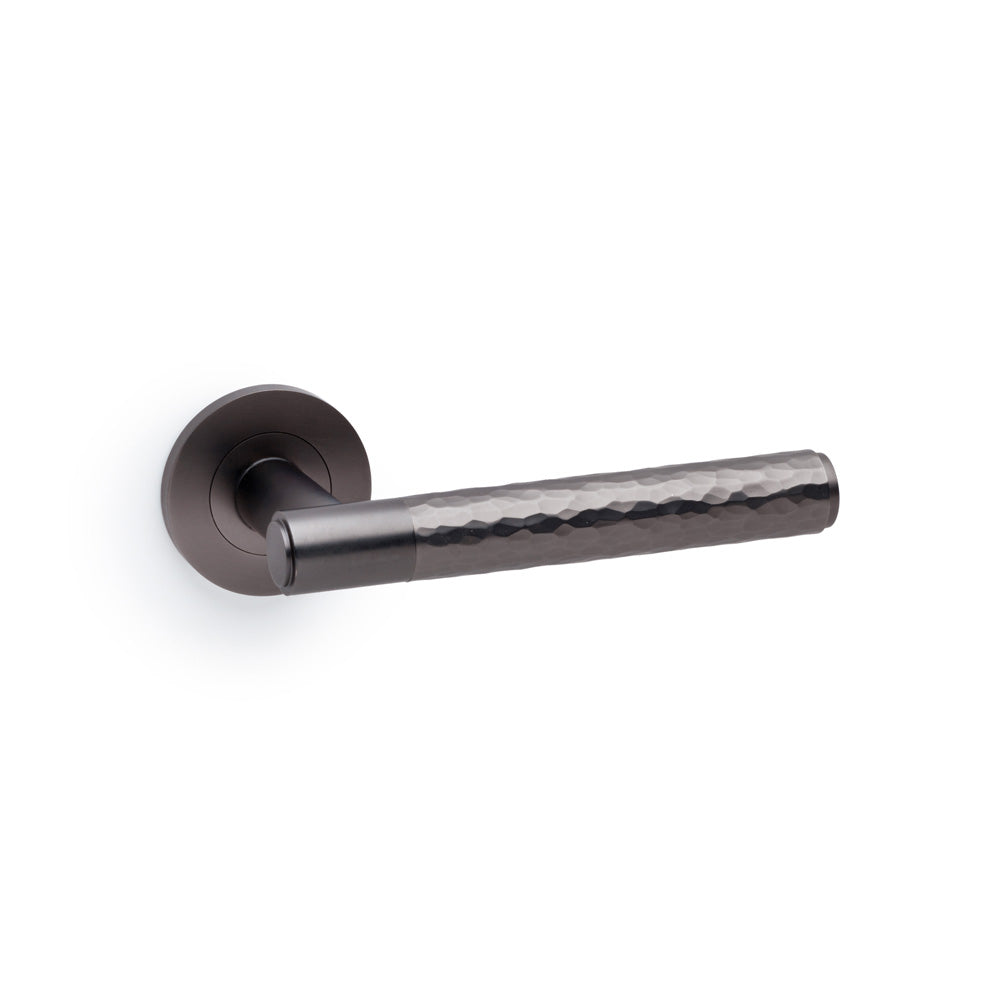Alexander & Wilks Spitfire Hammered Lever on Round Rose by Alexander & Wilks