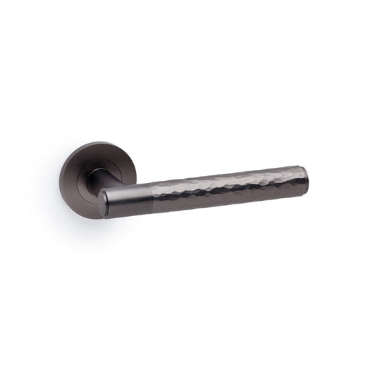 Alexander & Wilks Spitfire Hammered Lever on Round Rose by Alexander & Wilks