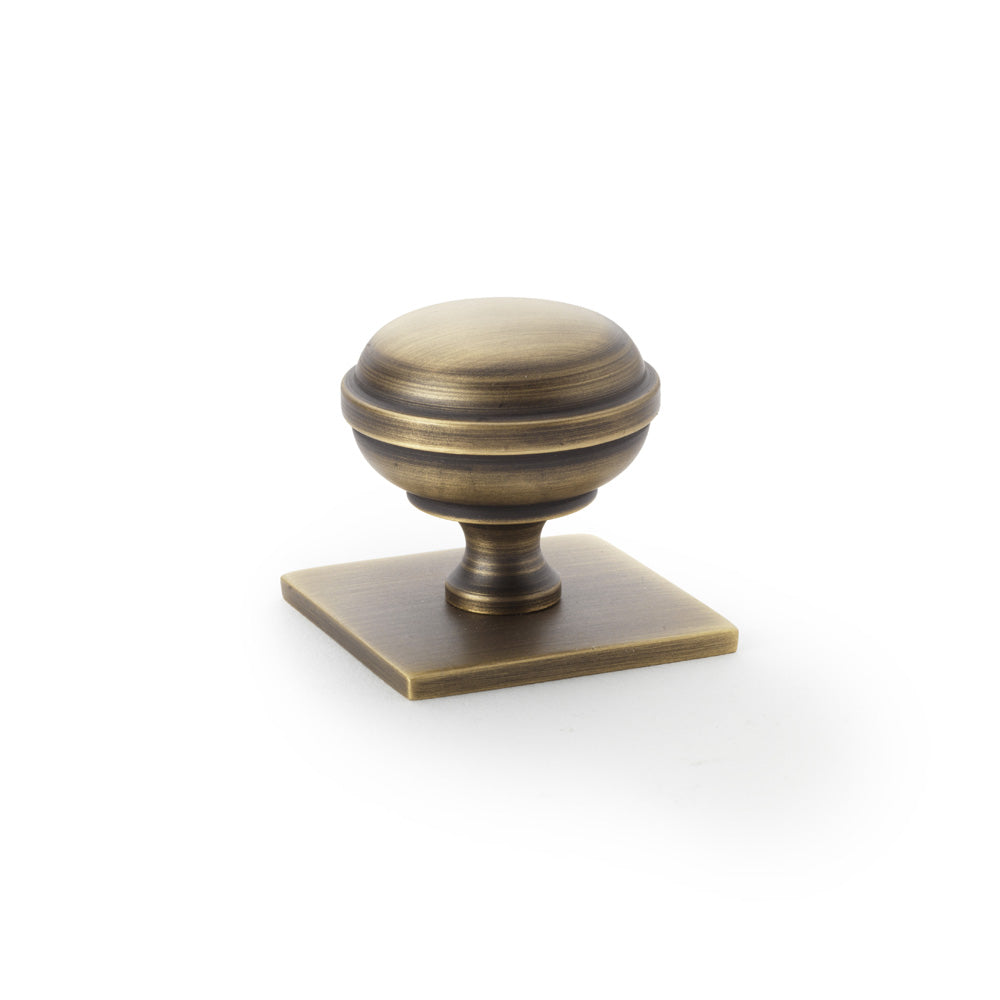 Alexander & Wilks Quantock Cabinet Knob On Square Backplate by Alexander & Wilks