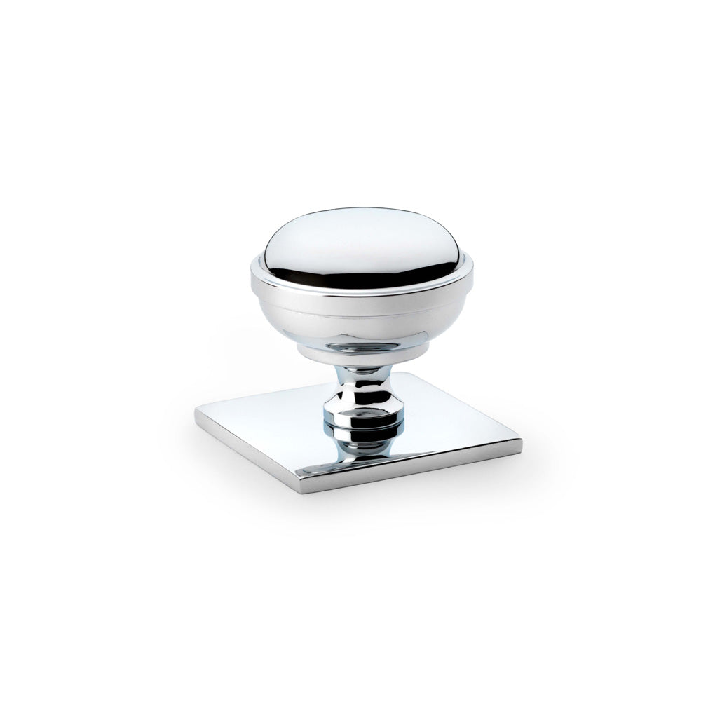 Alexander & Wilks Quantock Cabinet Knob On Square Backplate by Alexander & Wilks