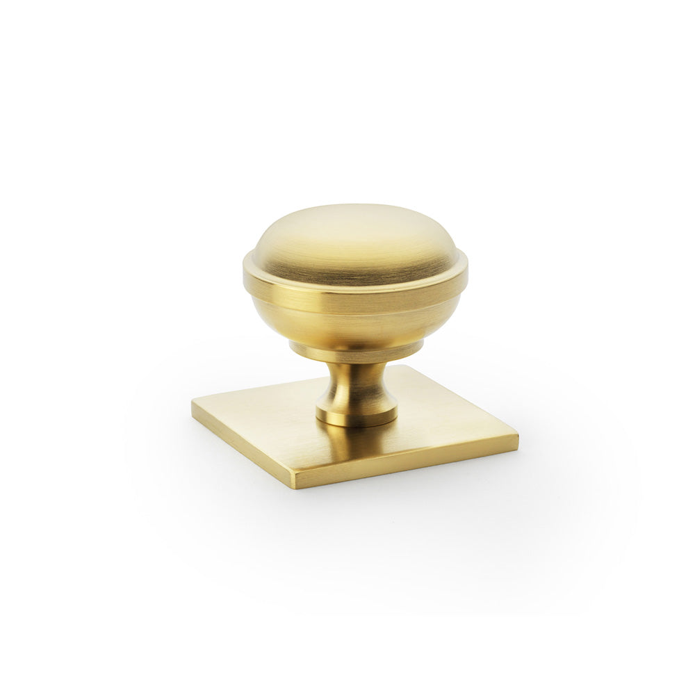 Alexander & Wilks Quantock Cabinet Knob On Square Backplate by Alexander & Wilks