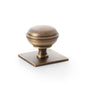 Alexander & Wilks Quantock Cabinet Knob On Square Backplate by Alexander & Wilks