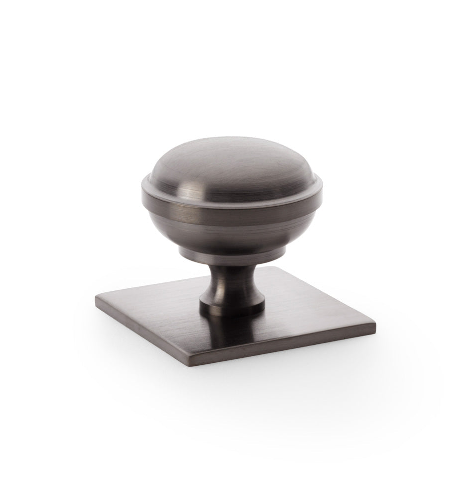 Alexander & Wilks Quantock Cabinet Knob On Square Backplate by Alexander & Wilks