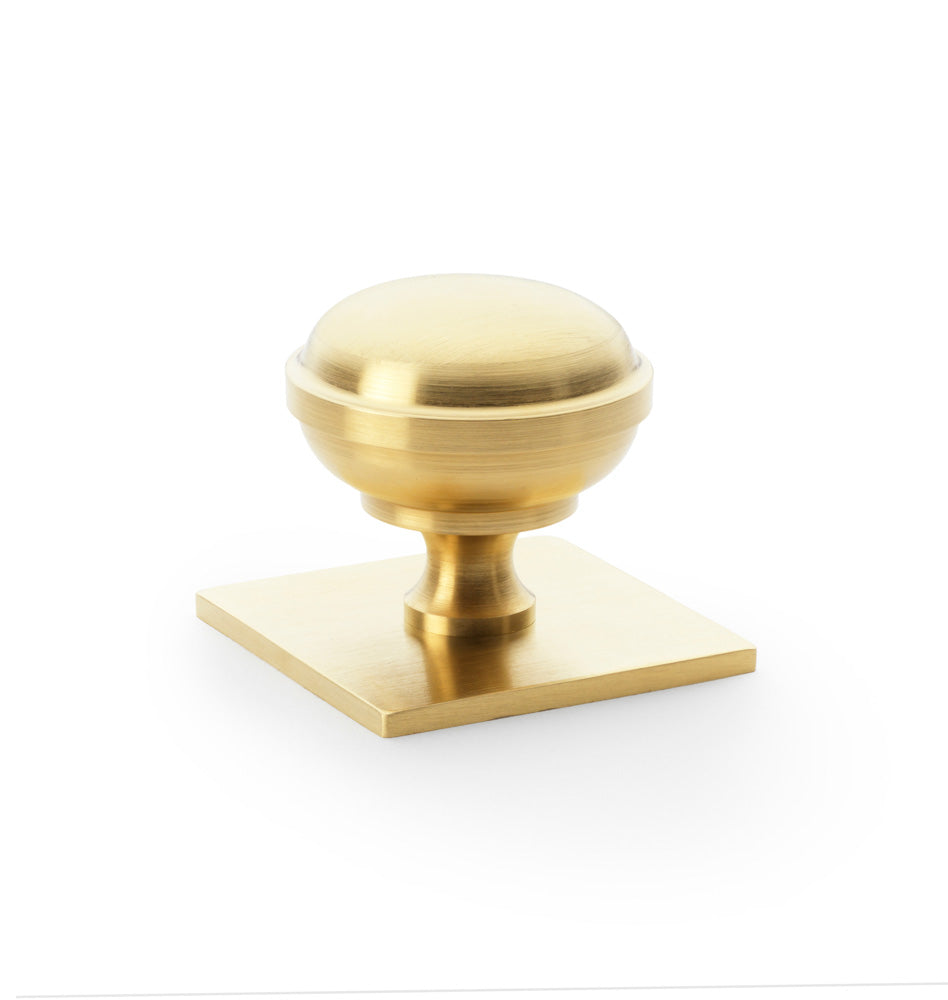 Alexander & Wilks Quantock Cabinet Knob On Square Backplate by Alexander & Wilks