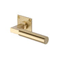 Bauhaus Low Profile Door Handle on Square Rose by M Marcus - Heritage Brass