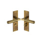 Bauhaus Door Handle on Plate by M Marcus - Heritage Brass