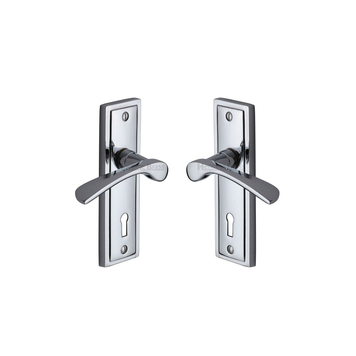 Boston Door Handle on Plate by M Marcus - Heritage Brass