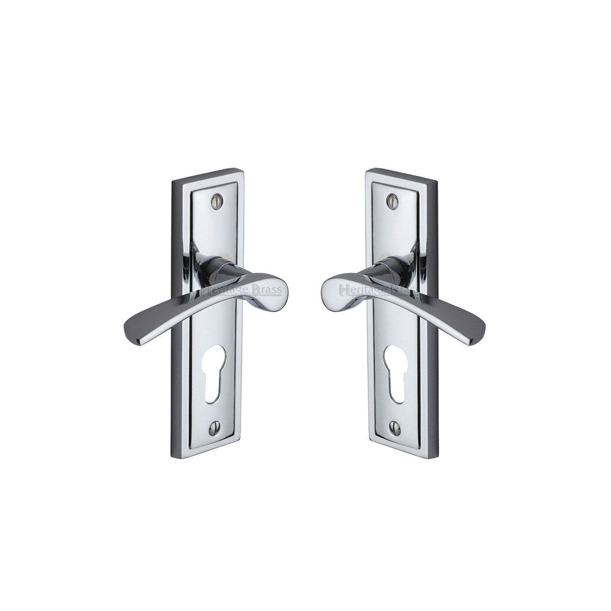 Boston Door Handle on Plate by M Marcus - Heritage Brass