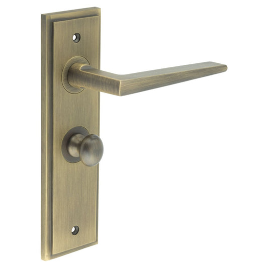 Burlington Mayfair Door Handles Bathroom Backplate & Turn & Release 80 by Burlington By Frelan