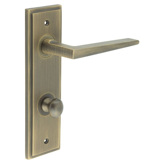 Burlington Mayfair Door Handles Din Bathroom Backplate & Turn & Release 80 by Burlington By Frelan