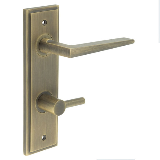 Burlington Mayfair Door Handles Din Bathroom Backplate & Turn & Release 82 by Burlington By Frelan