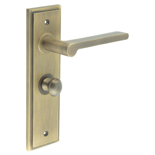 Burlington Fitzrovia Door Handles Bathroom Backplate & Turn & Release 80 by Burlington By Frelan