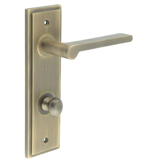 Burlington Fitzrovia Door Handle Din Bathroom Backplate & Turn & Release 80 by Burlington By Frelan