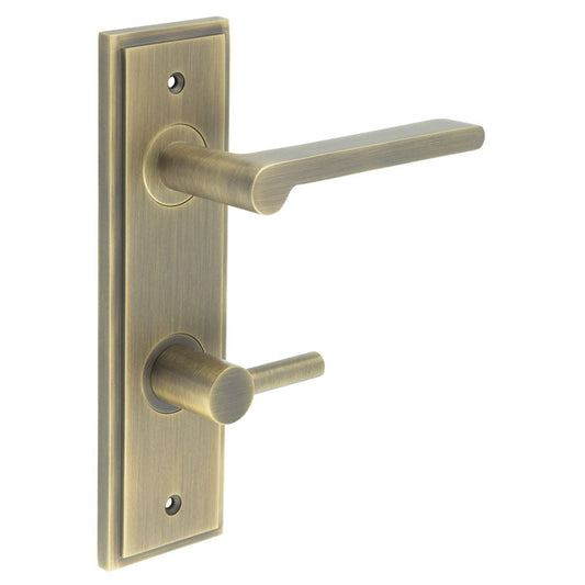Burlington Fitzrovia Door Handle Din Bathroom Backplate & Turn & Release 82 by Burlington By Frelan