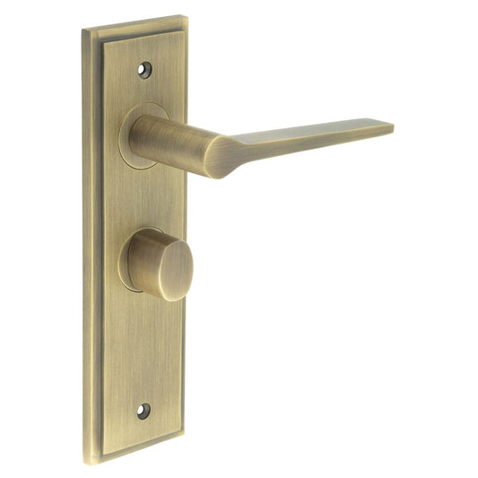 Burlington Knightsbridge Door Handle Bathroom Backplate & Turn & Release 81 by Burlington By Frelan