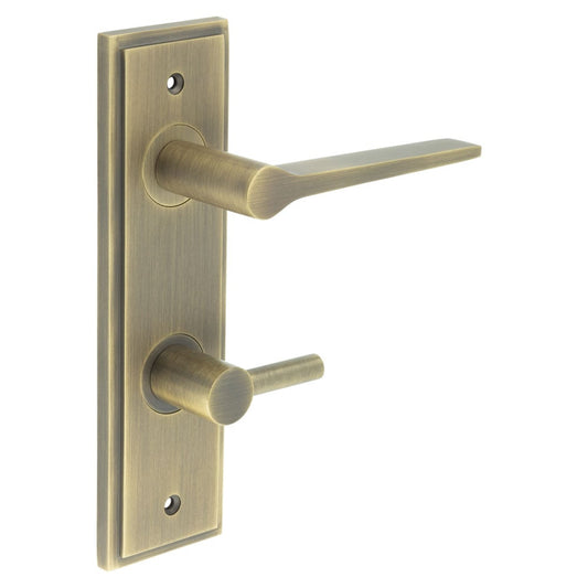 Burlington Knightsbridge Door Handle Din Bathroom Backplate & Turn & Release 82 by Burlington By Frelan