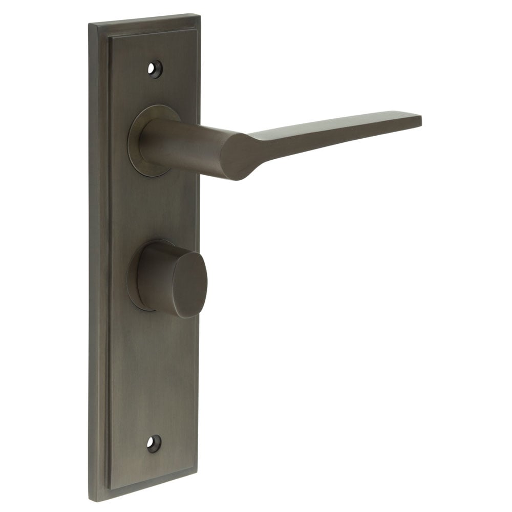 Burlington Knightsbridge Door Handle Bathroom Backplate & Turn & Release 81 by Burlington By Frelan