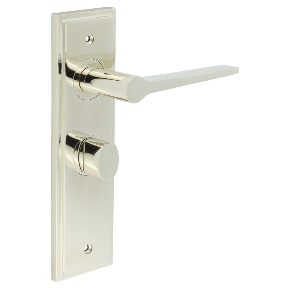 Burlington Knightsbridge Door Handle Bathroom Backplate & Turn & Release 81 by Burlington By Frelan