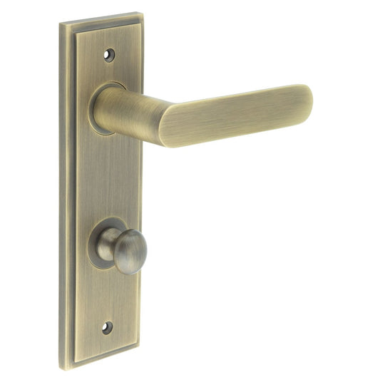Burlington Kensington Door Handles Din Bathroom Backplate & Turn & Release 80 by Burlington By Frelan