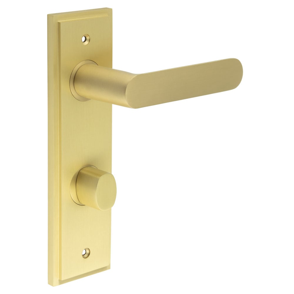 Burlington Kensington Door Handles Din Bathroom Backplate & Turn & Release 81 by Burlington By Frelan