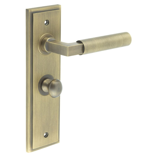 Burlington Westminster Door Handles Bathroom Backplate & Turn & Release 80 by Burlington By Frelan