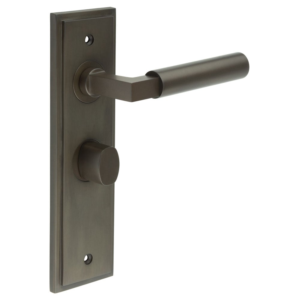 Burlington Westminster Door Handle Bathroom Backplate & Turn & Release by Burlington By Frelan