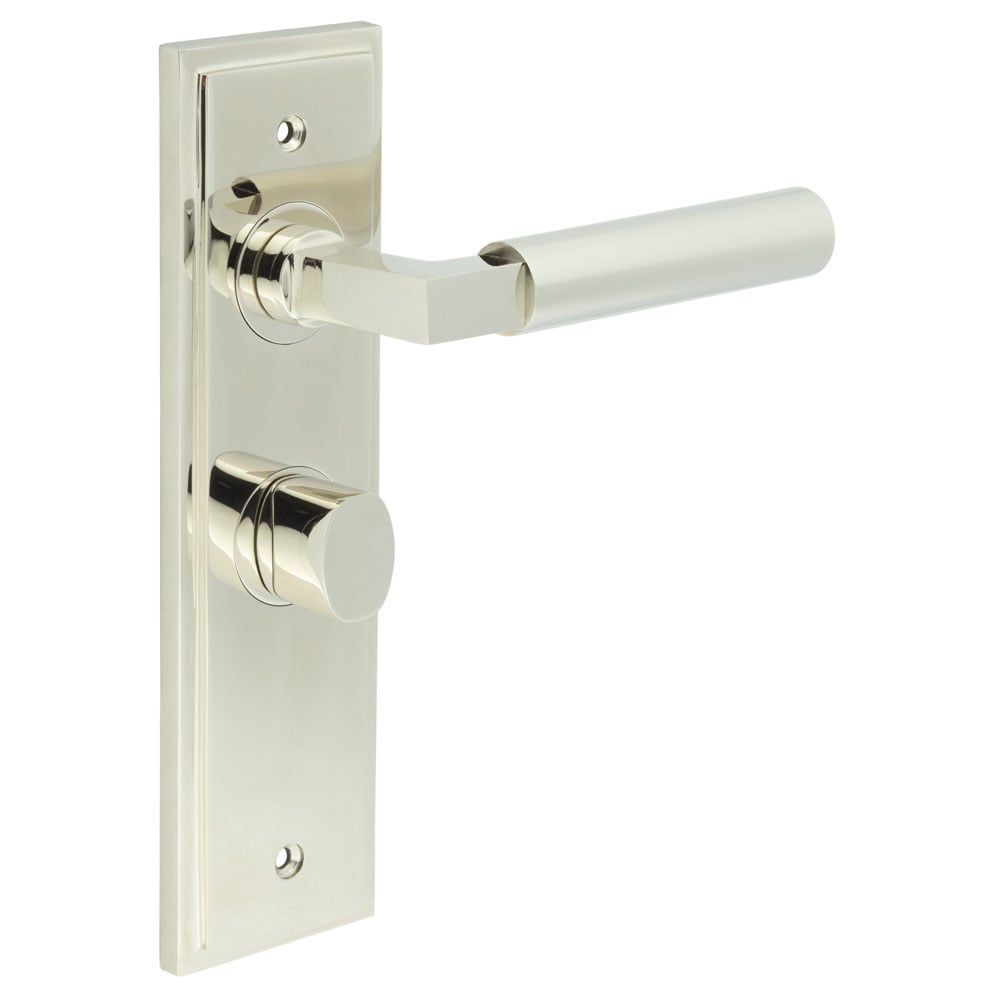 Burlington Westminster Door Handle Bathroom Backplate & Turn & Release by Burlington By Frelan