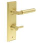 Burlington Westminster Door Handles Din Bathroom Backplate & Turn & Release 82 by Burlington By Frelan