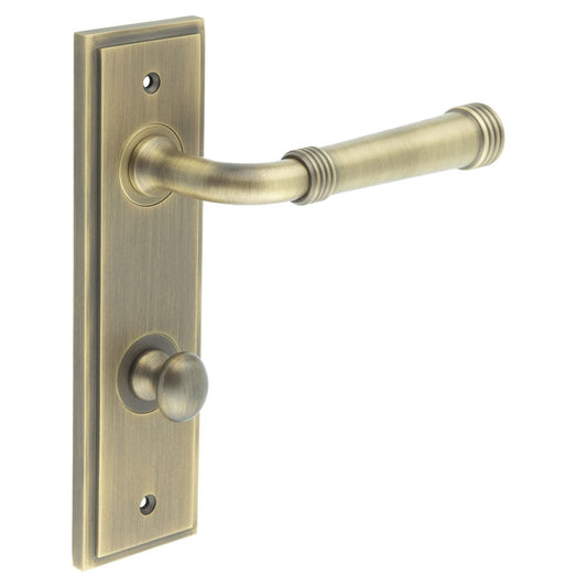 Burlington Highgate Door Handles Din Bathroom Backplate & Turn & Release 80 by Burlington By Frelan