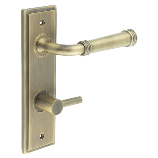 Burlington Highgate Door Handles Din Bathroom Backplate & Turn & Release 82 by Burlington By Frelan