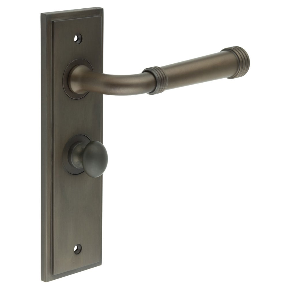 Burlington Highgate Door Handle Bathroom Backplate & Turn & Release 80 by Burlington By Frelan