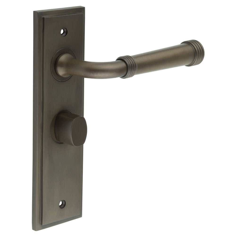 Burlington Highgate Door Handles Bathroom Backplate & Turn & Release 81 by Burlington By Frelan