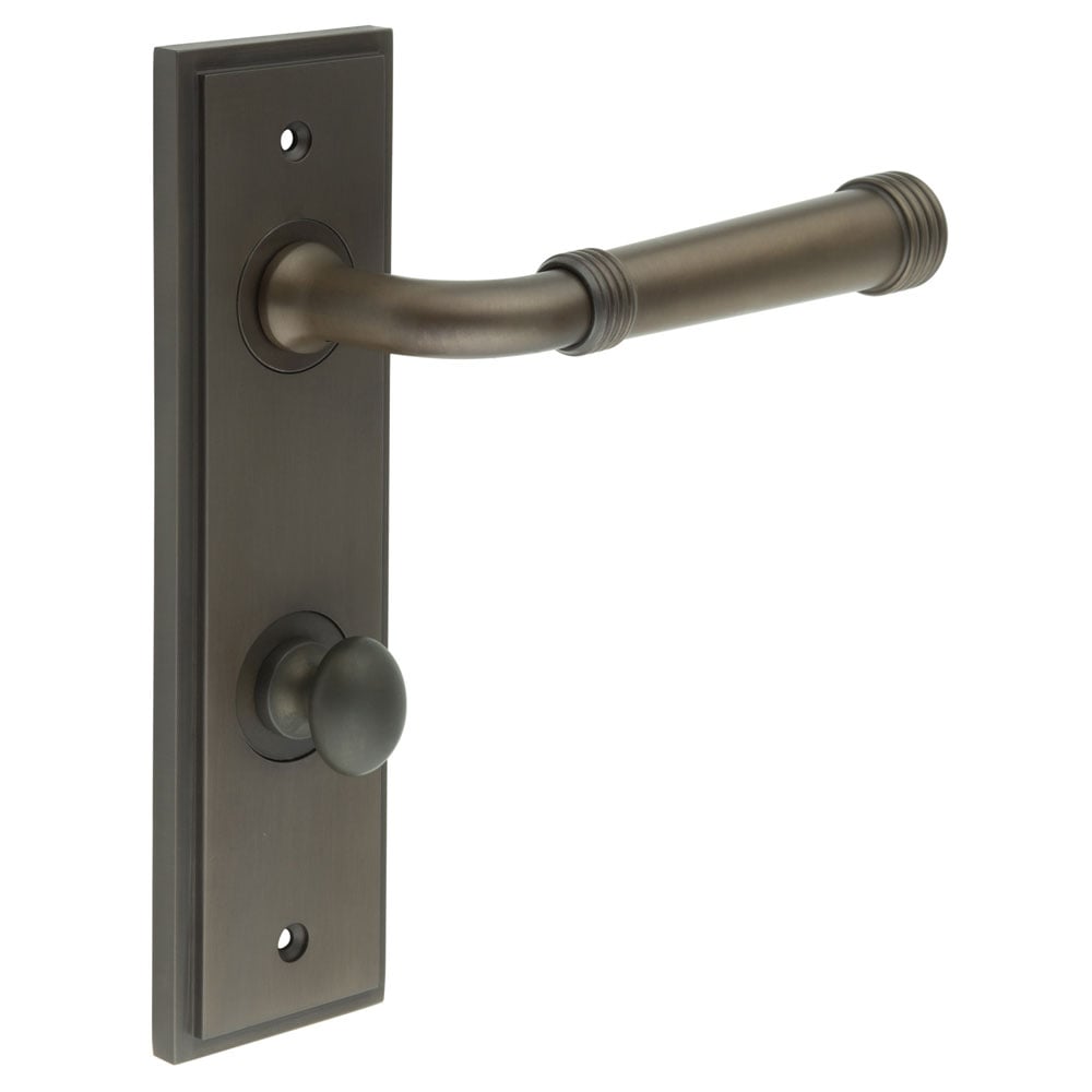 Burlington Highgate Door Handle Din Bathroom Backplate & Turn & Release 80 by Burlington By Frelan