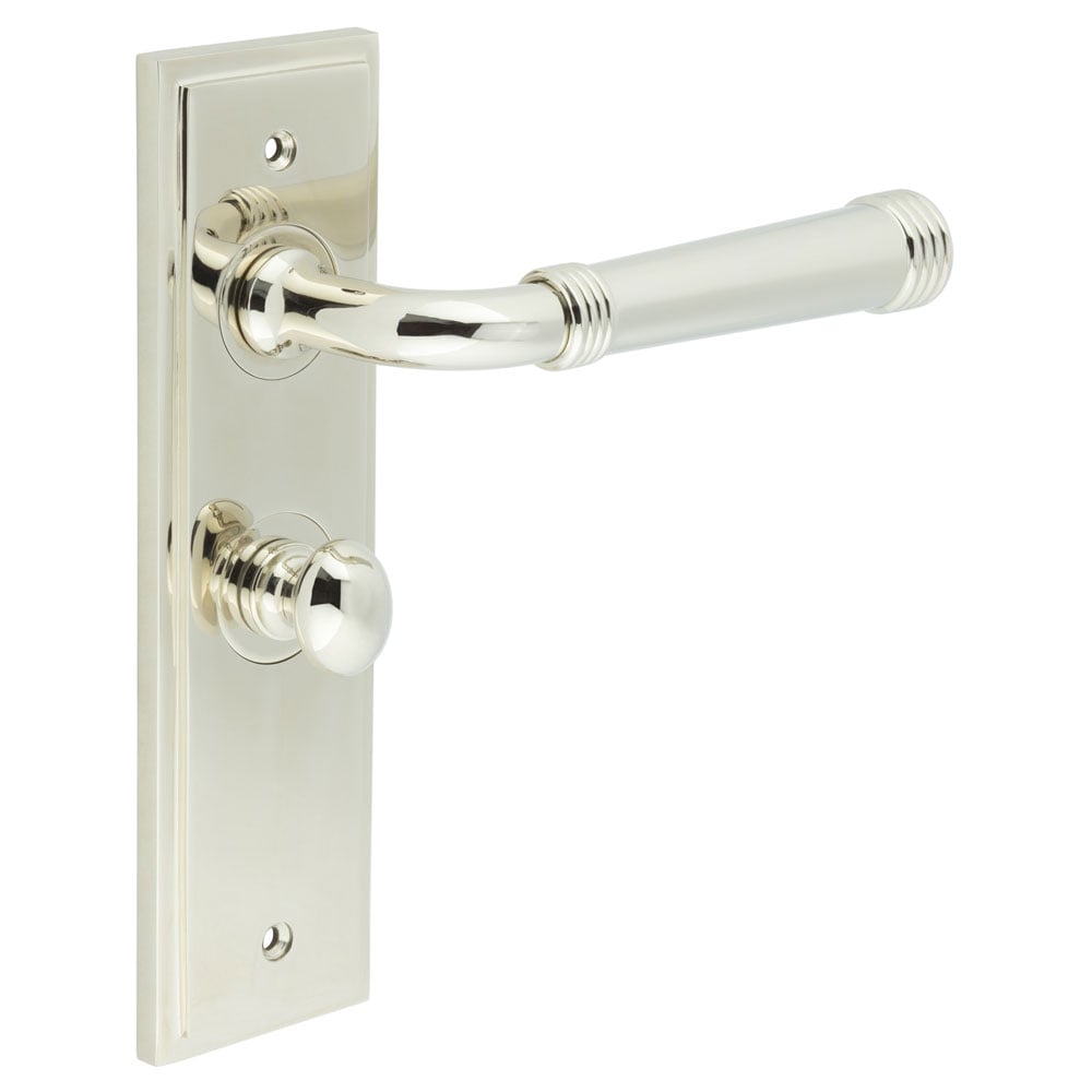 Burlington Highgate Door Handle Bathroom Backplate & Turn & Release 80 by Burlington By Frelan